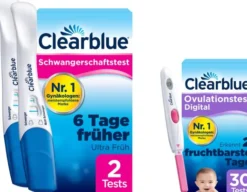 Clearblue Schwangerschaftstest Frühtest frühe Erkennung 2 Stück + Clearblue Kinderwunsch Ovaluationstests Digital 30 Stk