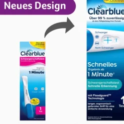 Clearblue Schwangerschaftstest schnelle Erkennung 1 Test