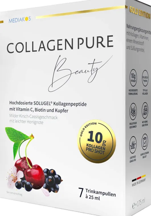 Collagen Pure Beauty 10 G Kollagen Hochdos.Gold Trinkampullen 7...