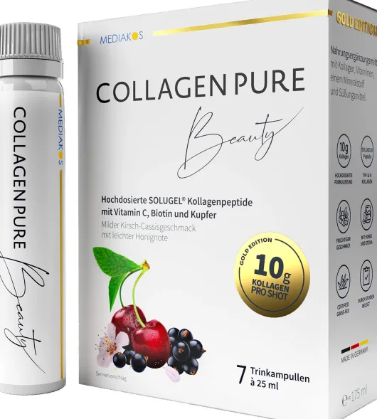 Collagen Pure Beauty 10 G Kollagen Hochdos.Gold Trinkampullen 7...