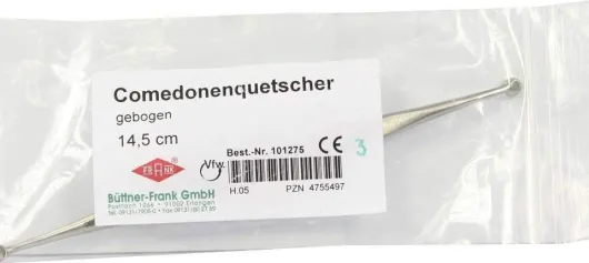 Comedonenquetscher Gebogen 14,5 cm 1 Stück