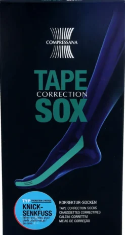 Compressana Tape Sox Senkfuß Stark Gr.4 Schwarz 2 Stück