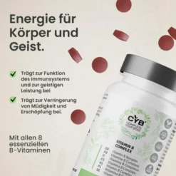 Cyb Vitamin B-Komplex Hochdosiert 100% Vegan 180 Tabletten