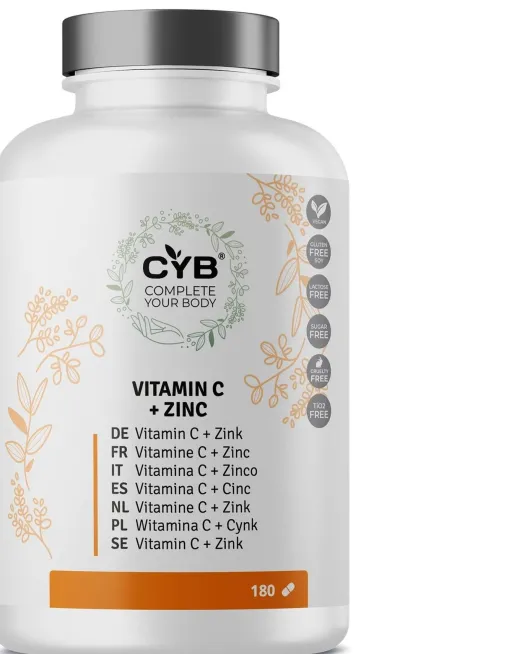 Cyb Vitamin C und Zink Hochdosiert Vegan 180 Tabletten