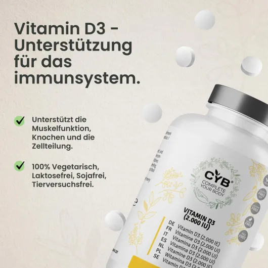 Cyb Vitamin D3 2000 I.E. Hochdosiert 365 Tabletten