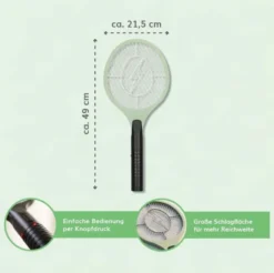 Deluxa Garden Elektrische Fliegenklatsche, Grün