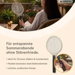 Deluxa Garden Elektrische Fliegenklatsche, Beige
