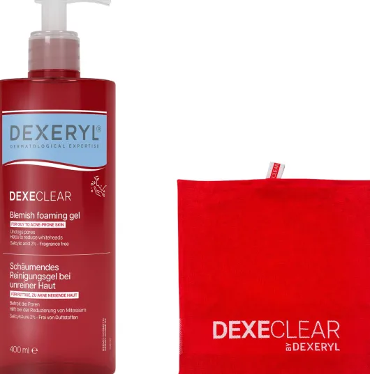 Dexeryl Dexeclear schäumendes Reinigungsgel 400 ml + gratis Handtuch 1 Stück