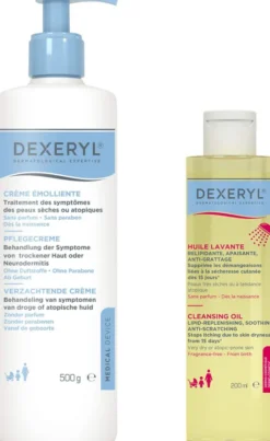 Dexeryl Pflegecreme 2 x 500 g + gratis Dexeryl Reinigungslotion 200 ml