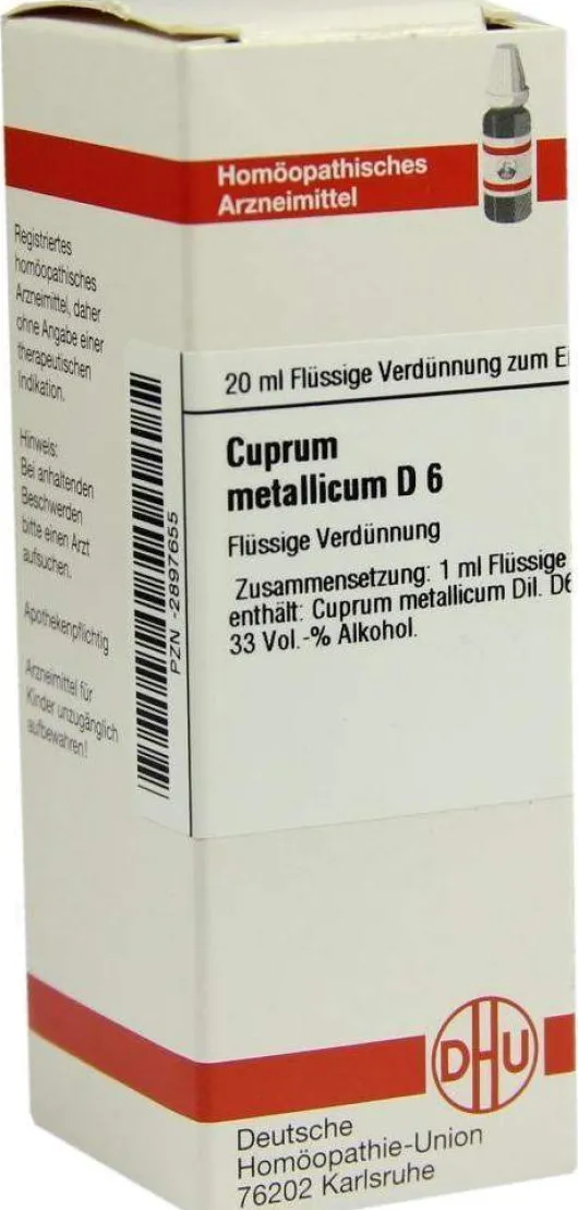 Dhu Cuprum Metallicum D6 20 ml Dilution