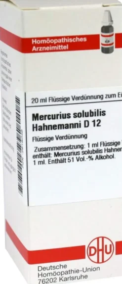 Dhu Mercurius Solubilis Hahnemanni D12 20 ml Dilution