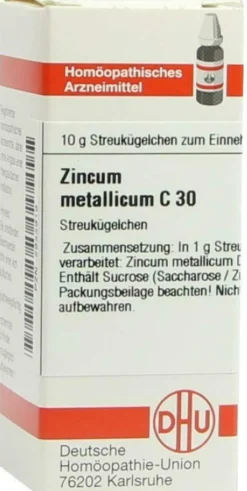 Dhu Zincum Metallicum C30 10 G Globuli