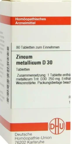 Dhu Zincum Metallicum D30 80 Tabletten