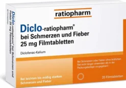 Diclo-ratiopharm bei Schmerzen und Fieber 25 mg 20 Filmtabletten