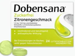 Dobensana Zuckerfrei Zitronengeschmack 1,2 mg & 0,6 mg 24 Lutschtabletten