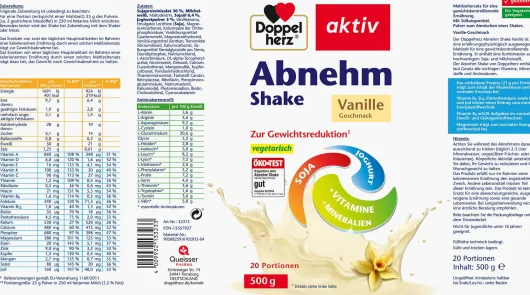 Doppelherz aktiv Abnehm Shake Vanille Pulver 500g
