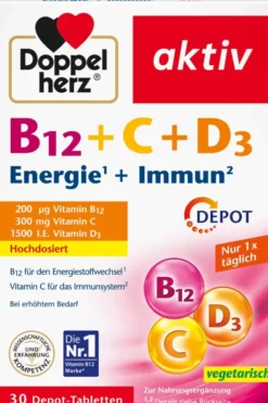 Doppelherz Aktiv B12 + C + D3 Depot 30 Tabletten