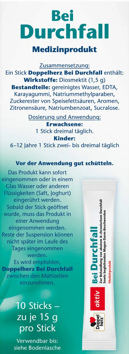 Doppelherz Aktiv bei Durchfall 10 Portionssticks