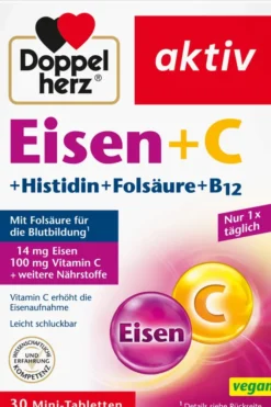 Doppelherz Aktiv Eisen + Vitaminc + L-Histidin 30 Tabletten