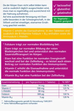 Doppelherz Aktiv Eisen + Vitaminc + L-Histidin 30 Tabletten
