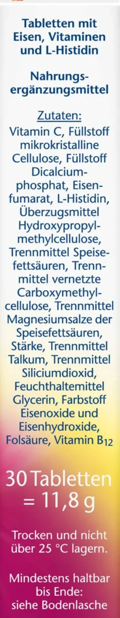 Doppelherz Aktiv Eisen + Vitaminc + L-Histidin 30 Tabletten