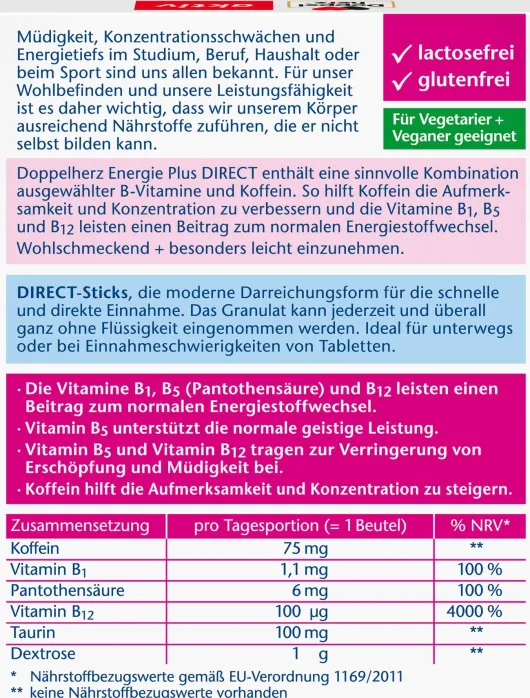 Doppelherz aktiv Energie Plus DIRECT 20 Pellets