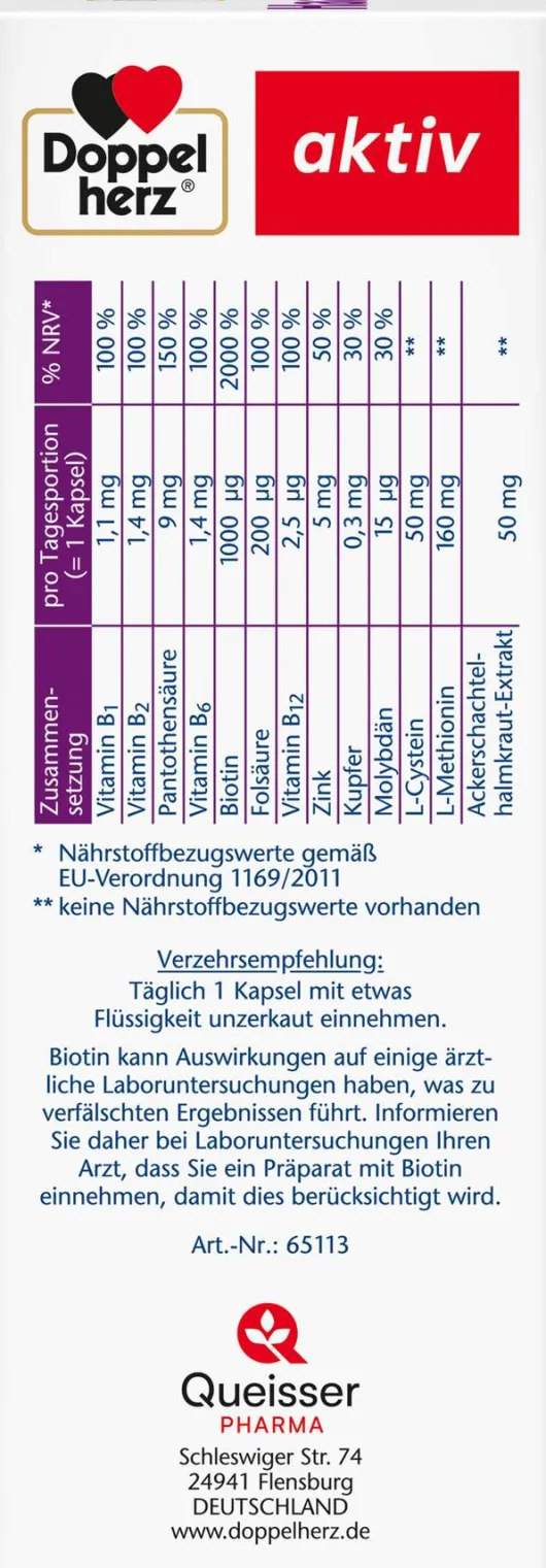 Doppelherz Aktiv Haar Intensiv + Biotin 100 Kapseln