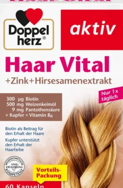 Doppelherz aktiv Haar Vital + Zink + Hirseextrakt 60 Kapseln