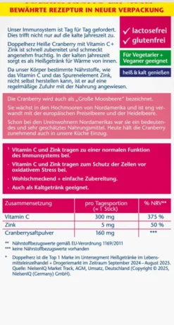 Doppelherz aktiv Heiße Cranberry mit Vitamin C + Zink 10 Beutel Granulat