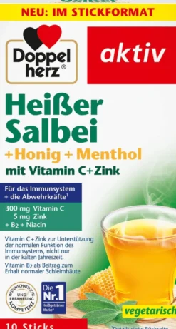 Doppelherz Aktiv Heisser Salbei + Honig + Menthol Granulat 10...