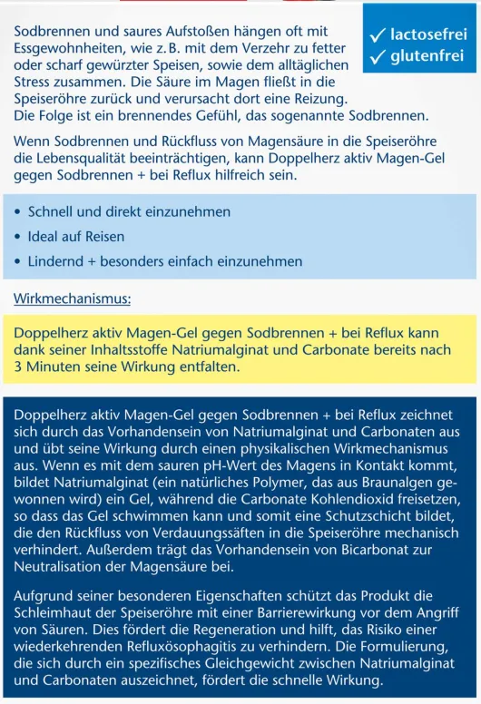 Doppelherz aktiv Magen-Gel gegen Sodbrennen und Reflux 20 Dosierbeutel