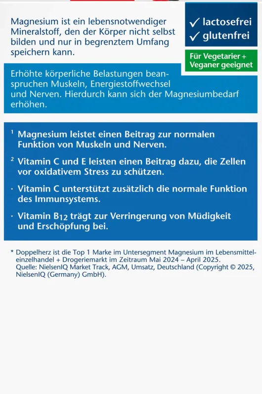 Doppelherz Aktiv Magnesium 400 + B12 + C + E 30 Tabletten