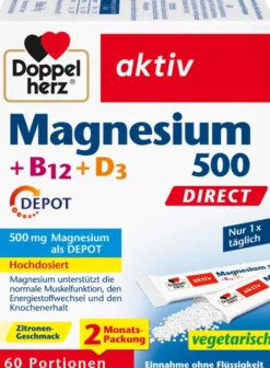 Doppelherz Aktiv Magnesium 500+B12+D3 Depot Direct 60 Portionen