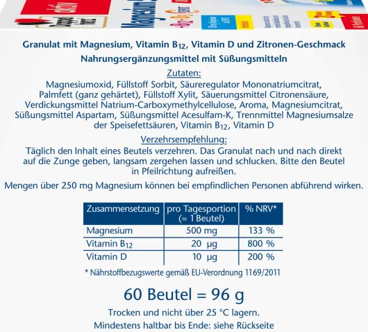 Doppelherz Aktiv Magnesium 500+B12+D3 Depot Direct 60 Portionen