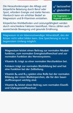 Doppelherz aktiv Magnesium 400 + B1 + B6 + B12 + Folsäure 120 Tabletten