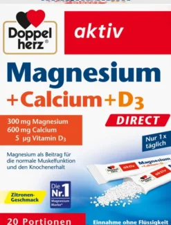 Doppelherz aktiv Magnesium + Calcium + D3 DIRECT Pellets 20 Stück