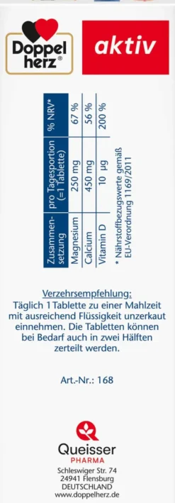 Doppelherz aktiv Magnesium + Calcium + D3 100 Tabletten