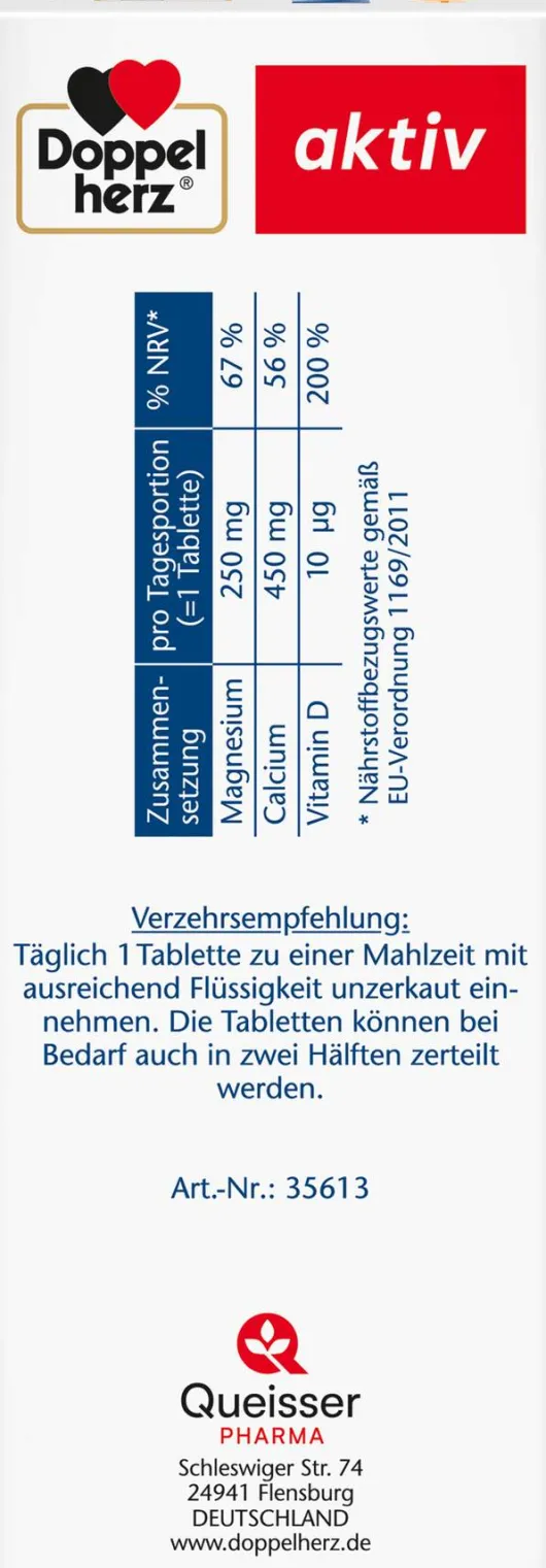 Doppelherz aktiv Magnesium + Calcium + D3 120 Tabletten