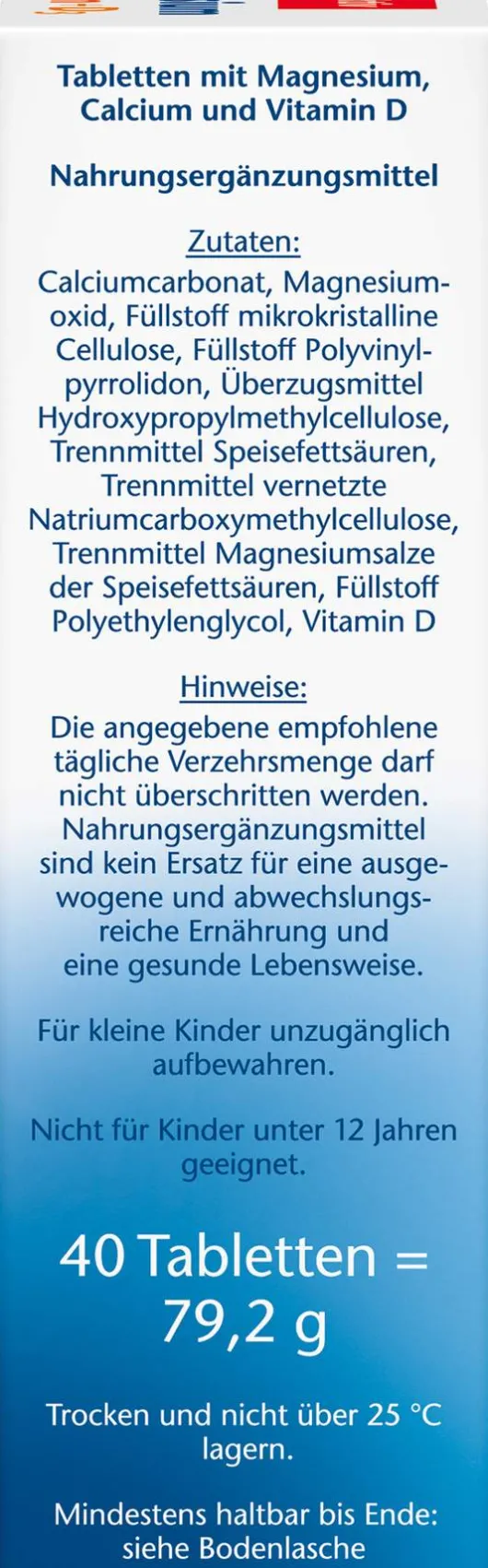 Doppelherz Aktiv Magnesium + Calcium + D3 40 Tabletten