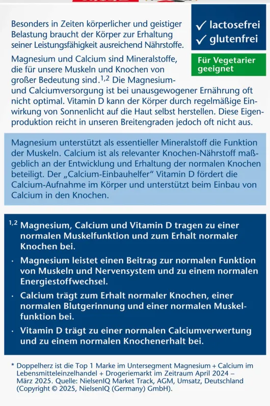 Doppelherz Aktiv Magnesium + Calcium + D3 40 Tabletten