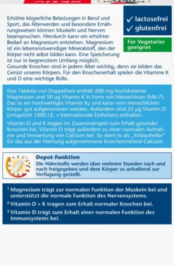 Doppelherz aktiv Magnesium 500+d3+k2 Depot 60 Tabletten