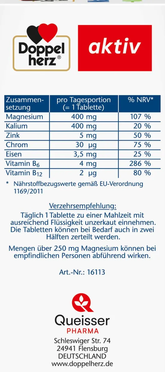 Doppelherz Aktiv Magnesium + Kalium 60 Tabletten