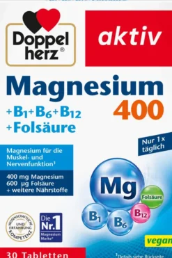 Doppelherz Aktiv Magnesium 400 mg + B1 + B6 + B12 + Folsäure 30...