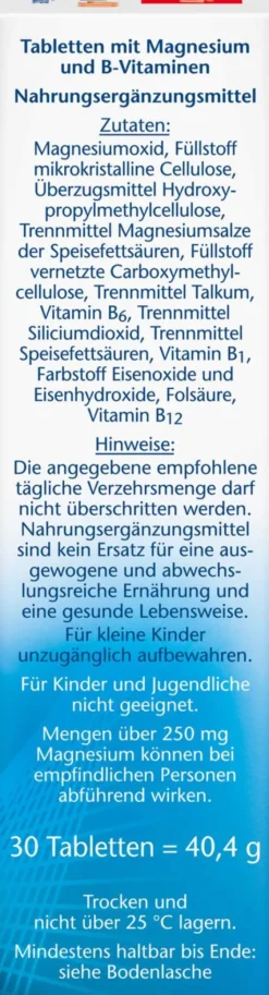 Doppelherz Aktiv Magnesium 400 mg + B1 + B6 + B12 + Folsäure 30...