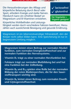 Doppelherz aktiv Magnesium 400 mg + B1 + B6 + B12 + Folsäure 60 Tabletten