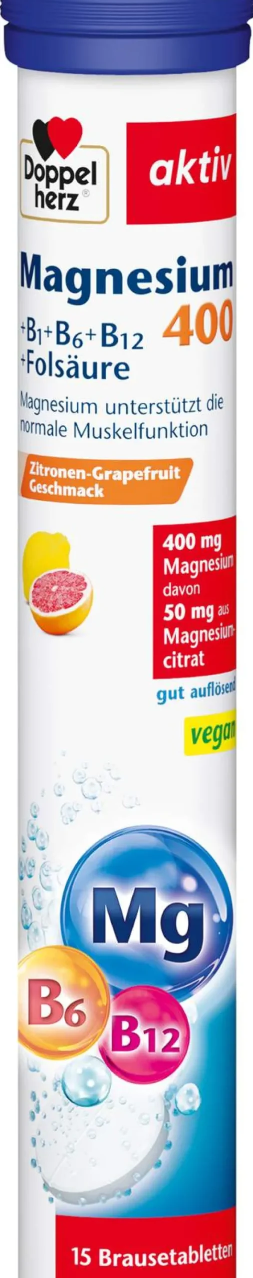 Doppelherz Aktiv Magnesium 400 Plsu B1, B6, B12, Folsäure 15...