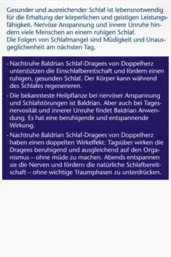 Doppelherz Aktiv Nachtruhe Baldrian - Schlaf - Dragees N 30 Stück