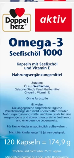 Doppelherz Aktiv Omega-3 Seefischöl 1000 120 Kapseln