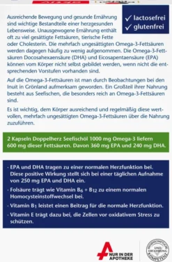 Doppelherz aktiv Seefischöl 1000 mg Omega3 + Folsäure 120 Kapseln