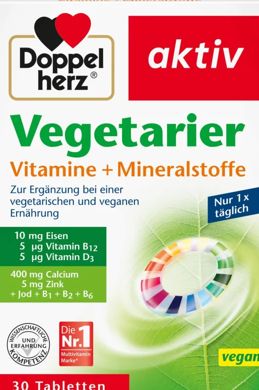 Doppelherz Aktiv Vegetarier Vitamine + Mineralstoffe 30 Tabletten
